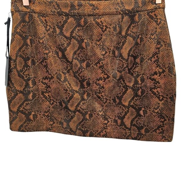Revolve H:ours Womens XL Link Faux Snakeskin Asymmetrical Mini Skirt NWT - Picture 4 of 10